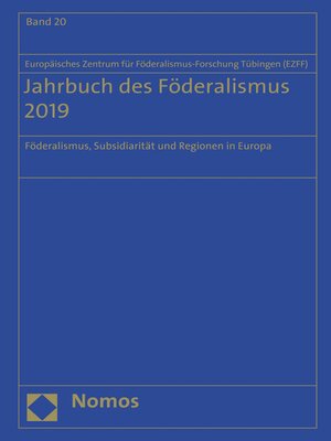 cover image of Jahrbuch des Föderalismus 2019